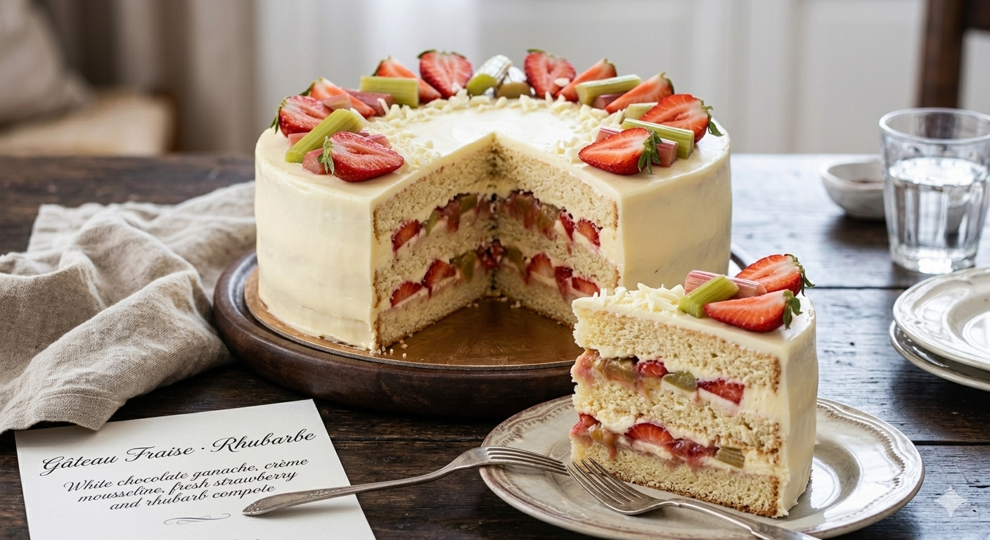 Gâteau Fraise · Rhubarbe